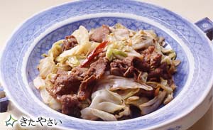 牛肉とキャベツの甜麺醤炒め