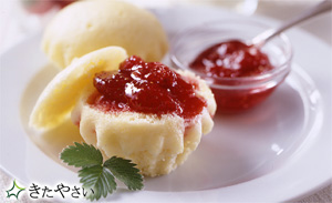 いちごジャム&クイック蒸しパン
