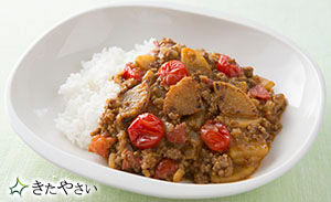 ダブルトマトと大根のキーマカレー