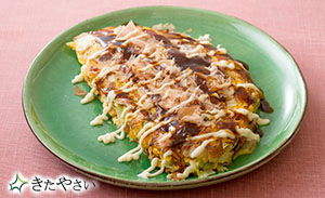 白菜のお好み焼き風チーズオムレツ