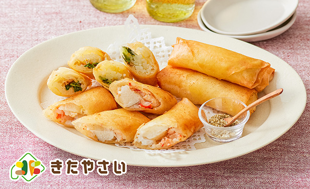 せん切りじゃがいも&たたき長いもの春巻き