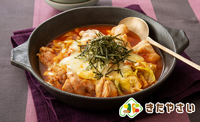 キャベツと鶏肉のタッカルビ風
