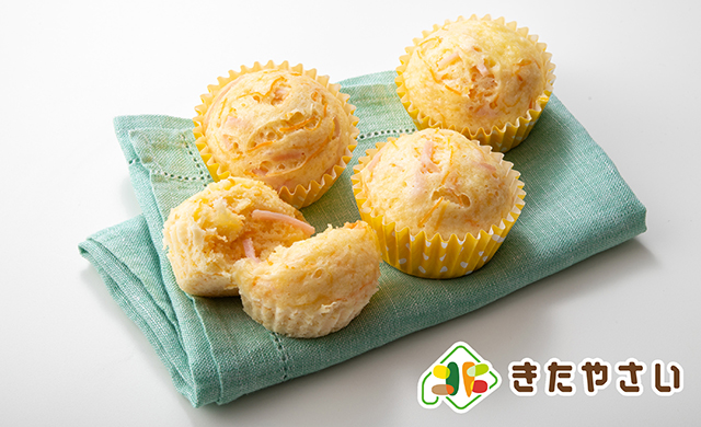にんじんとハムの蒸しパン